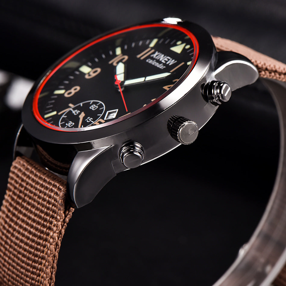 XINEW Men's Casual Nylon Strap Quartz Watch