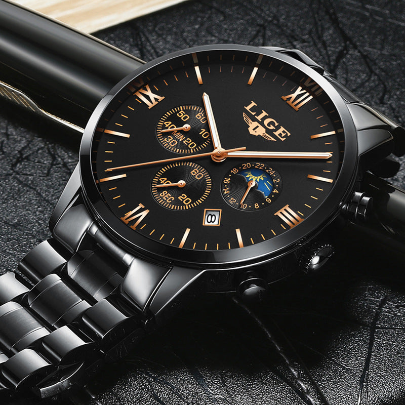 Men's Waterproof Quartz Business Sports Watch LIGE