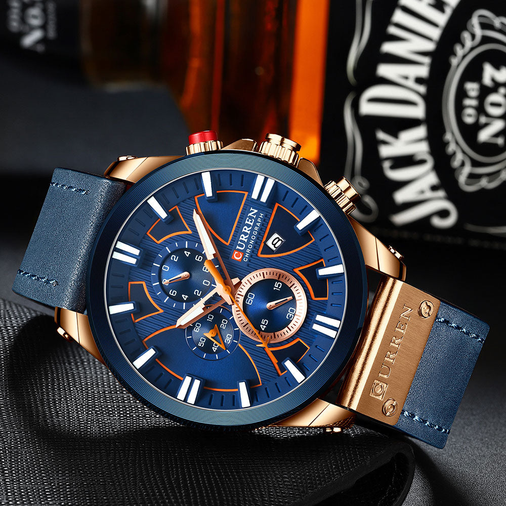 Curren Men's Sports Quartz Watch with Leather Band