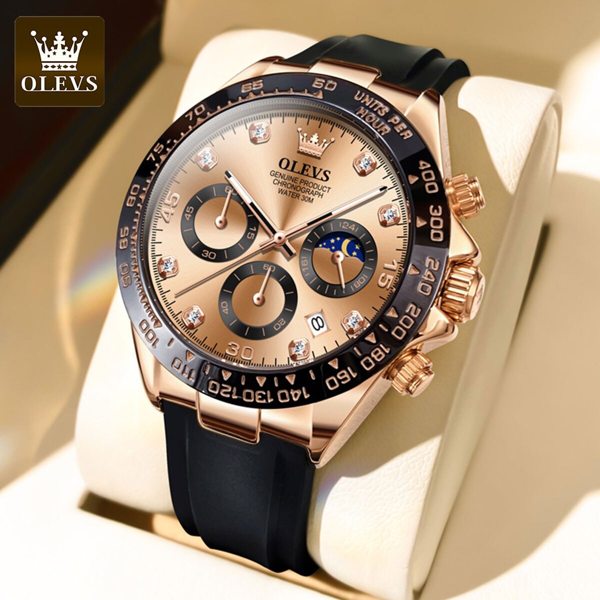 OLEVS Luxury Waterproof Quartz Men's Chronograph Watch