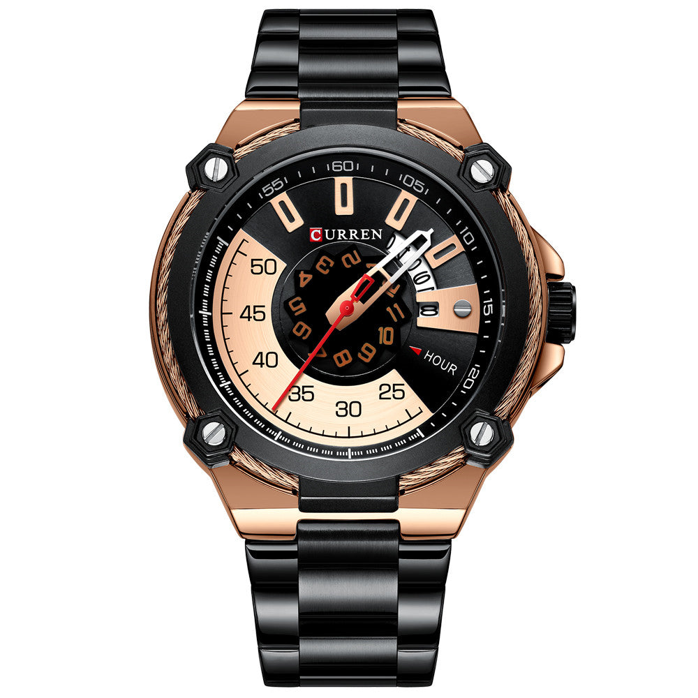 CURREN Men's Quartz Watch with Stainless Steel Band