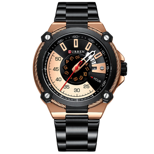 CURREN Men's Quartz Watch with Stainless Steel Band