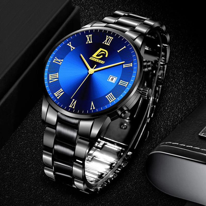 Men's Mesh Band Calendar Quartz Watch
