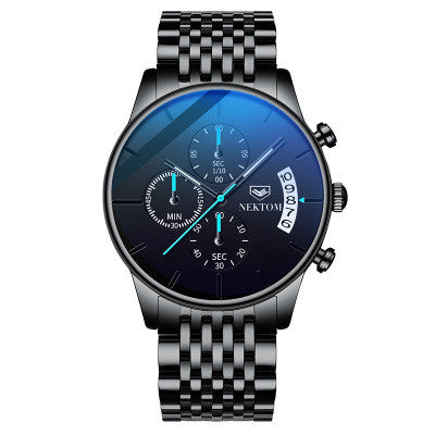 Men's Automatic Quartz Watch with Steel Band