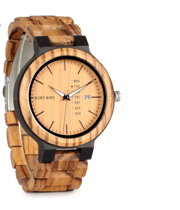 BOBOBIRD Men's Quartz Watch - Classic Two-Tone Wood