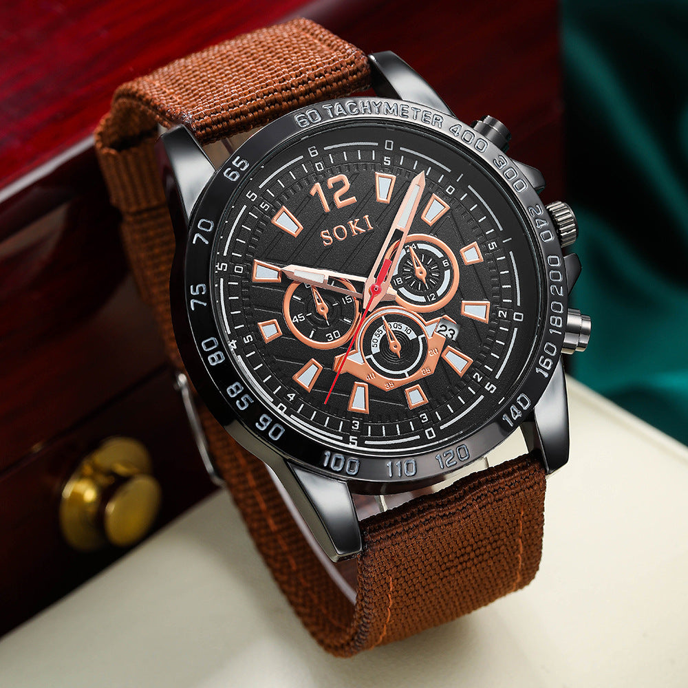 SOKI Stylish Minimalist Men's Quartz Watch with Roman Dial