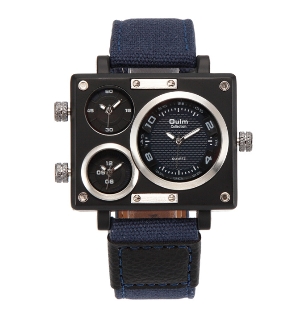 OULM 3595 Men's Quartz Watch with Leather Strap