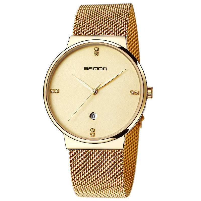 Men's Waterproof Quartz Watch with Calendar Feature