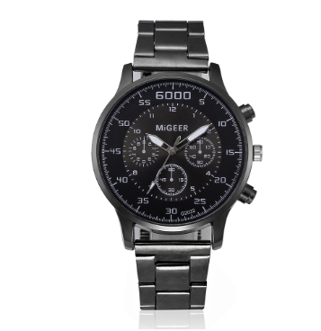 Men's Quartz Watch with Steel Belt and Mesh Strap