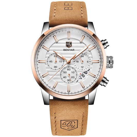 Benyar BY-5104 Men's Quartz Watch with Three Eyes