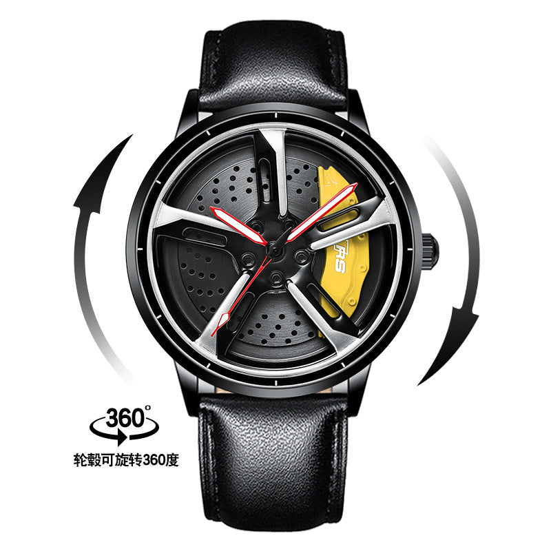 SVJ Men's Quartz Watch with 3D Hollow Design