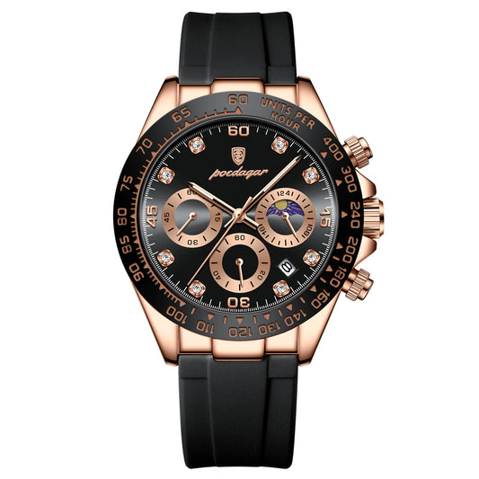 Swiss Brand Men's Multifunctional Waterproof Quartz Watch