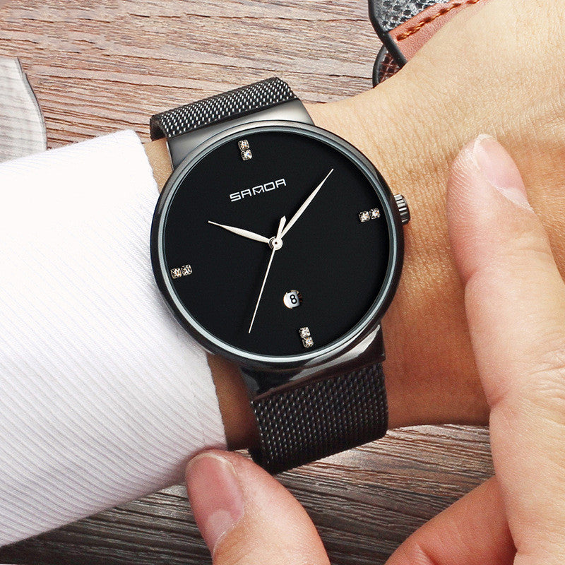 Men's Waterproof Quartz Watch with Calendar Feature