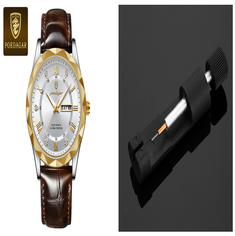 Men's Leather Strap Quartz Watch
