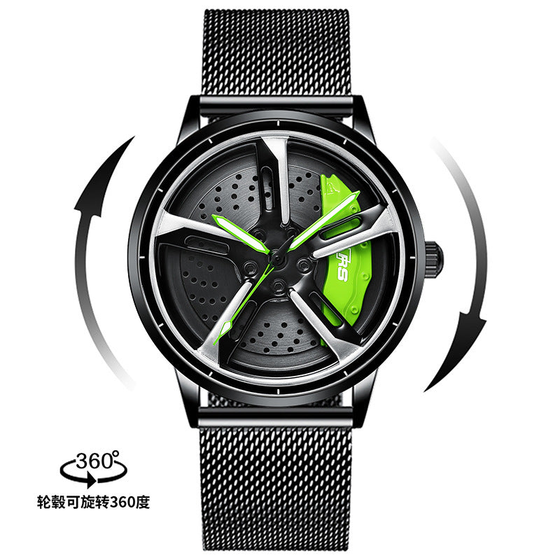 SVJ Men's Quartz Watch with 3D Hollow Design