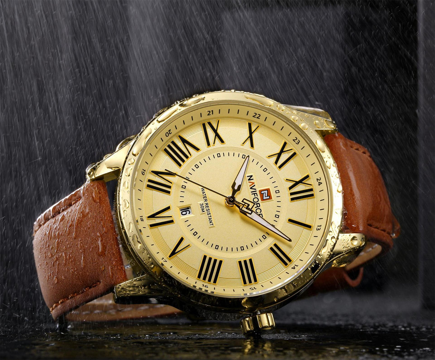 NAVIFORCE 9126 Men's Quartz Watch with Leather Strap