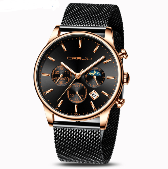 CRRJU 2266 Men's Quartz Watch - Fashionable Casual Style