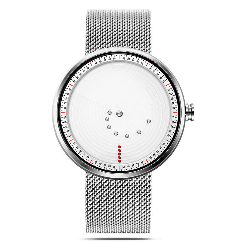 Waterproof Men's Quartz Watch with Steel Band
