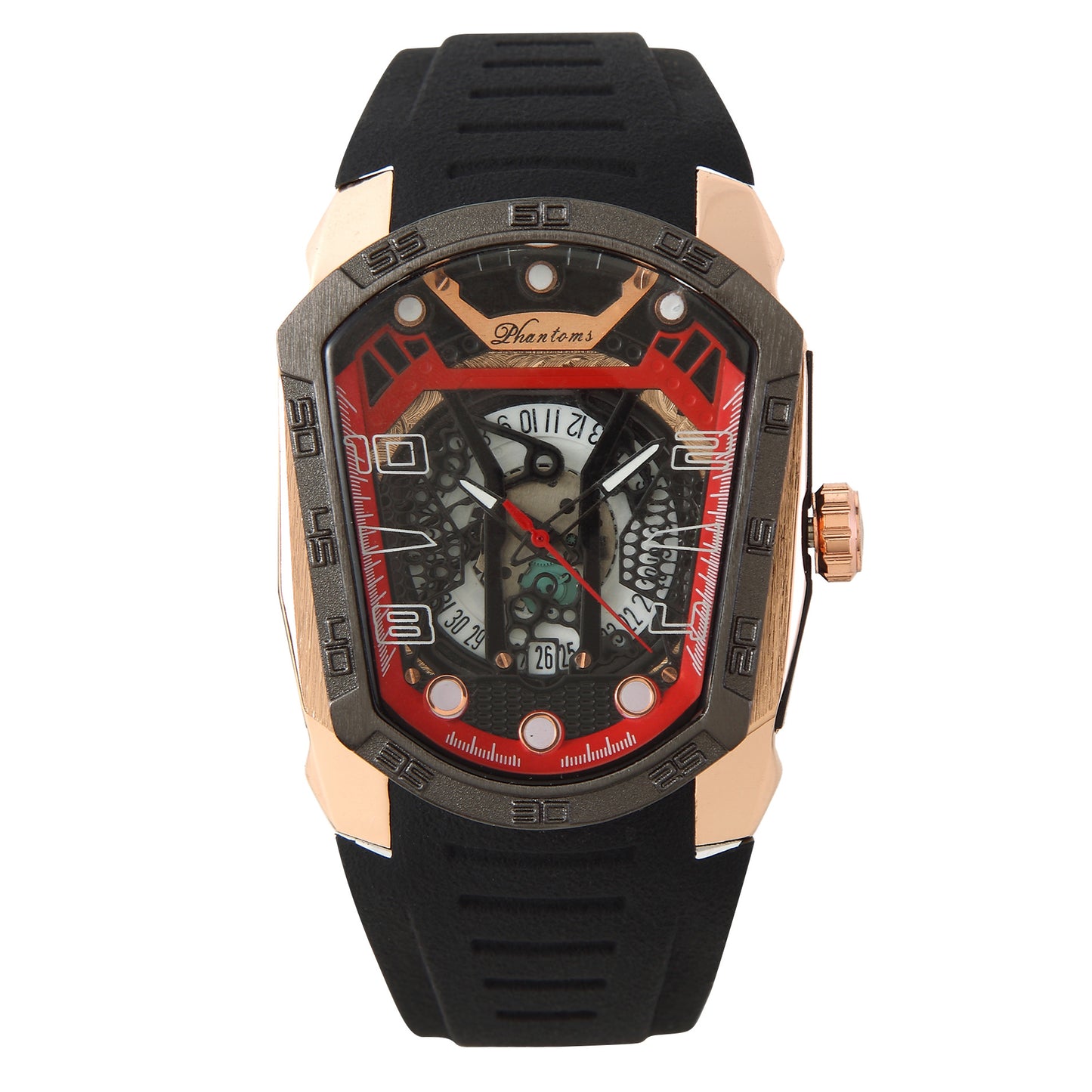 Men's Leather Quartz Watch with Adjustable Strap
