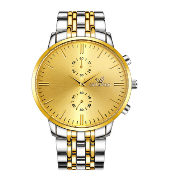 Men's Steel Band Quartz Watch with Scale