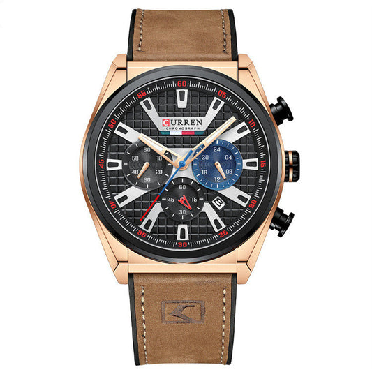 Men's Casual Sports Quartz Watch with Belt Design
