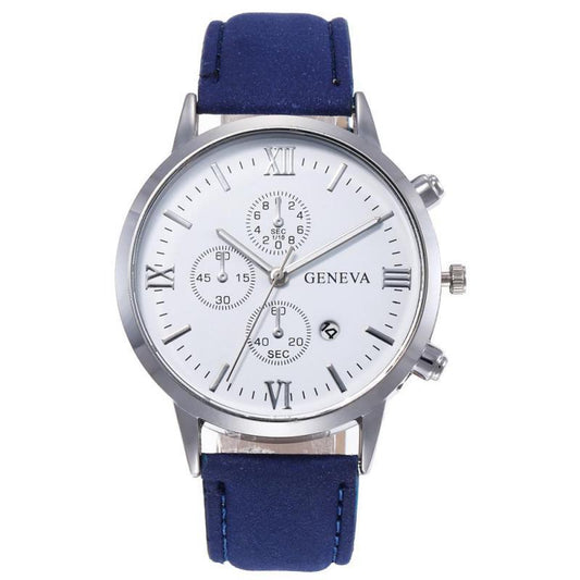 Geneva Men's Quartz Watch - Simple Style with Calendar