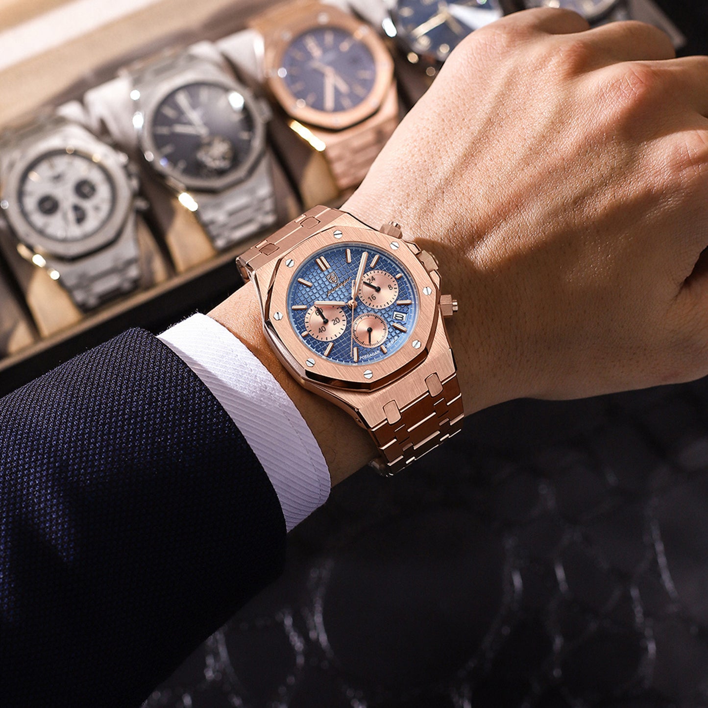 Swiss Multi-Function Men's Waterproof Quartz Watch