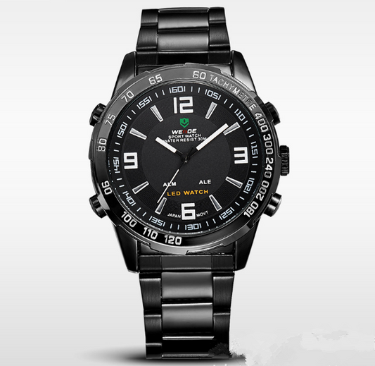 Men's Quartz Dual Display LED Watch