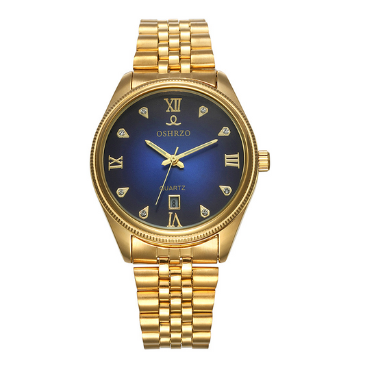 Men's Quartz Steel Belt Watch with Calendar