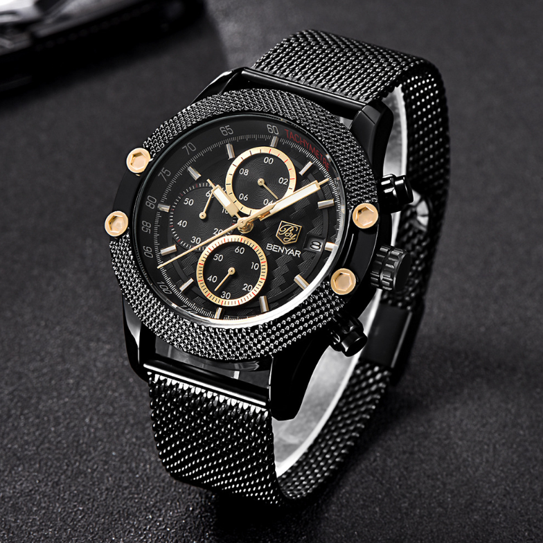Benyar Quartz Watch - Men's Casual Timepiece