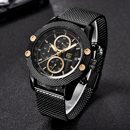 Benyar Quartz Watch - Men's Casual Timepiece