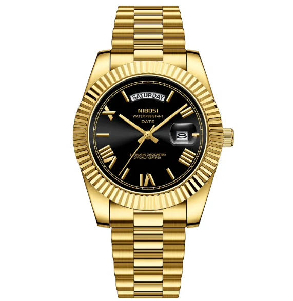 Fashion Men's Quartz Watch with Solid Stainless Steel Strap