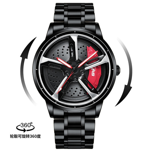 SVJ Men's Quartz Watch with 3D Hollow Design