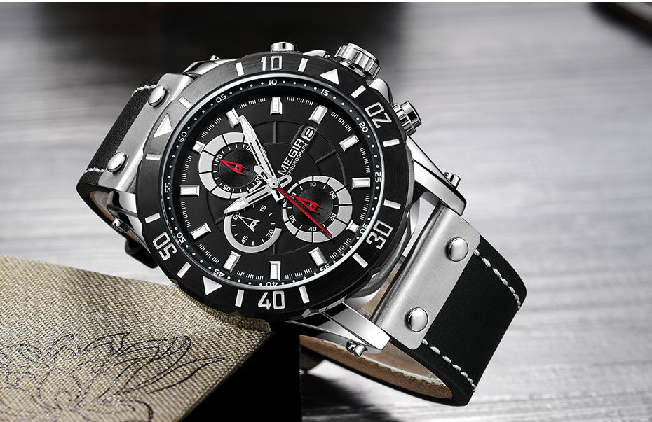 MEGIR Men's Fashion Sports Chronograph Quartz Watch