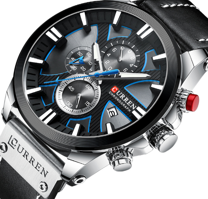 Curren Men's Sports Quartz Watch with Leather Band