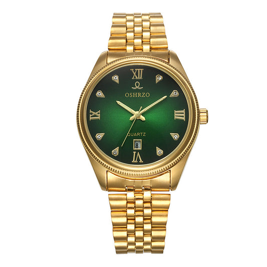 Luxury Men's Steel Band Quartz Watch with Calendar