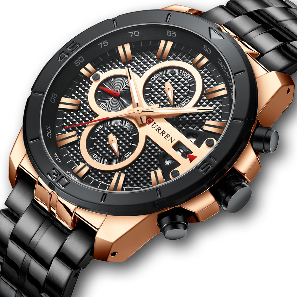 New Men's Six-Hand Multifunctional Quartz Watch