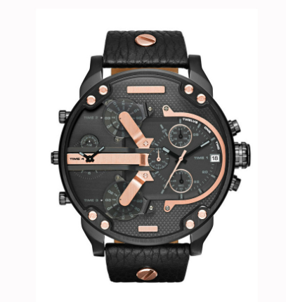 Men's Quartz Sport Watch with Leather Strap