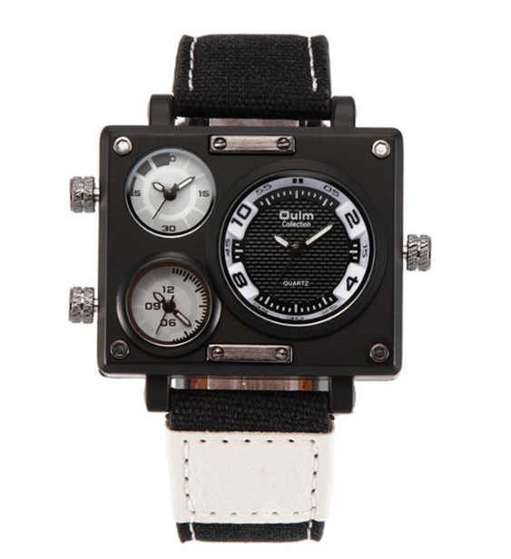 OULM 3595 Men's Quartz Watch with Leather Strap