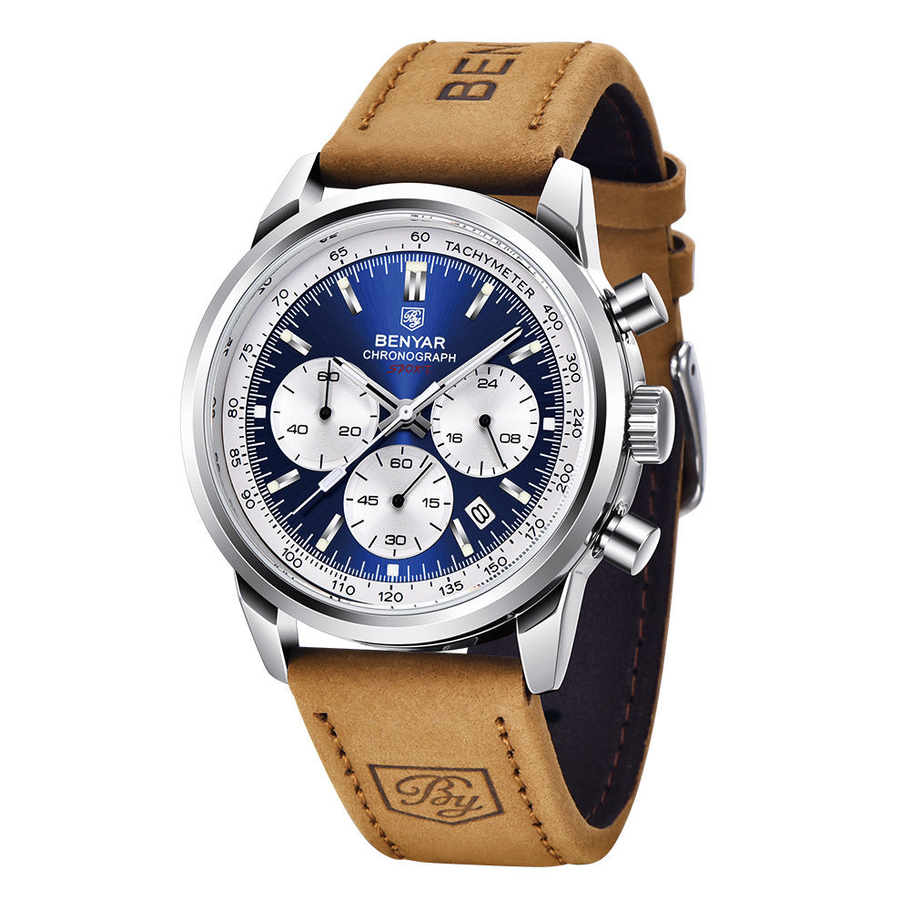 Benyar Men's Multifunctional Waterproof Quartz Watch 5188