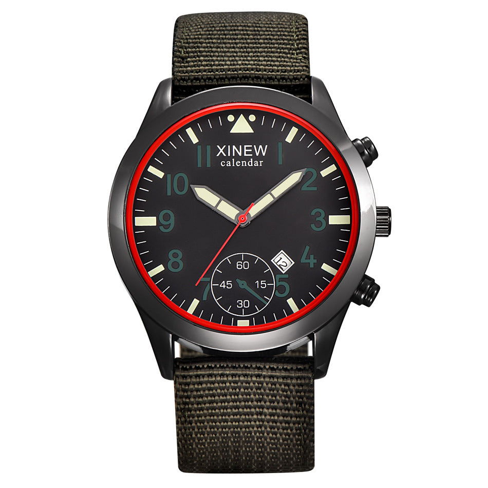 XINEW Men's Casual Nylon Strap Quartz Watch