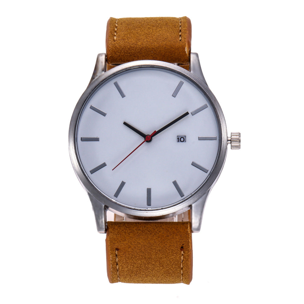 Men's Quartz Watch with Matte Strap, Fashionable & Waterproof