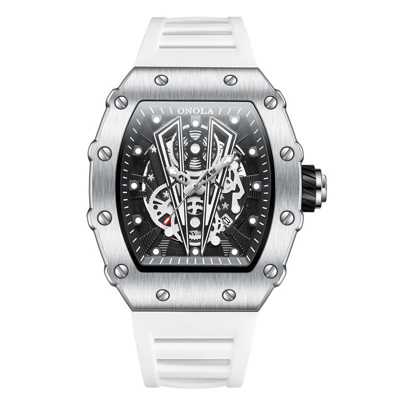 Waterproof Men's Sports Quartz Watch – Silicone Band
