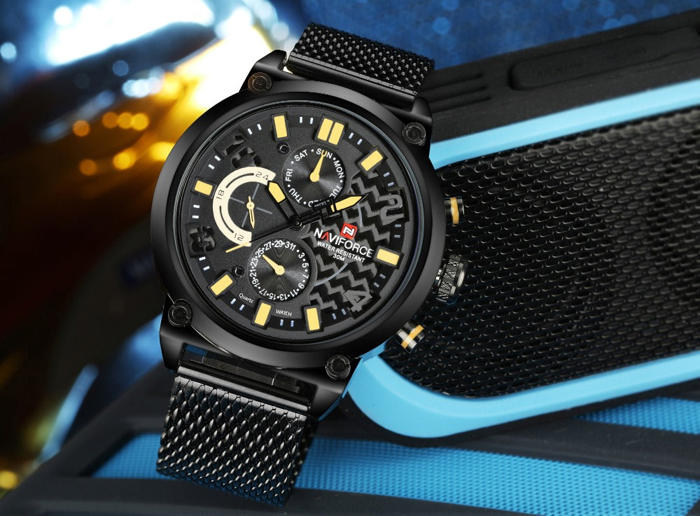 NAVIFORCE 9068 Men's Steel Quartz Sports Watch